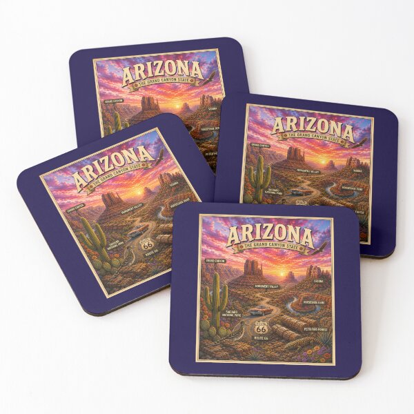 Item preview, Arizona Travel Poster | Grand Canyon State Retro Desert Art | Monument Valley Wall Decor designed and sold by Swanny's Custom T-shirt and Gift Designs.