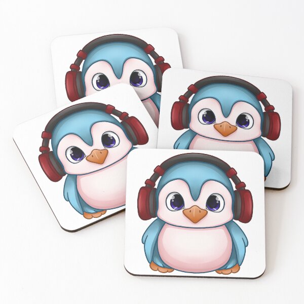 Item preview, Cute Penguin Wearing Headphones Kawaii Cartoon designed and sold by vasetti-press.