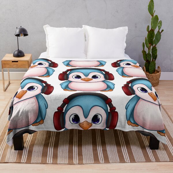 Item preview, Cute Penguin Wearing Headphones Kawaii Cartoon designed and sold by vasetti-press.