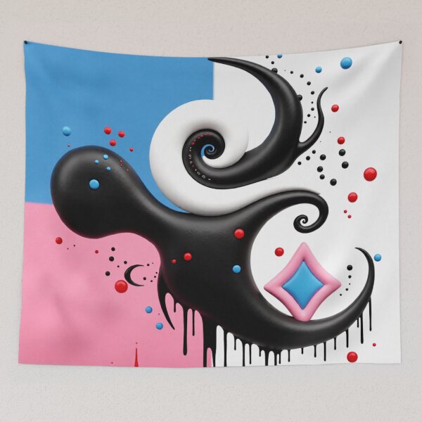 Item preview, yin and flow C colorfulul geometric abstract design designed and sold by SmashingDeals.