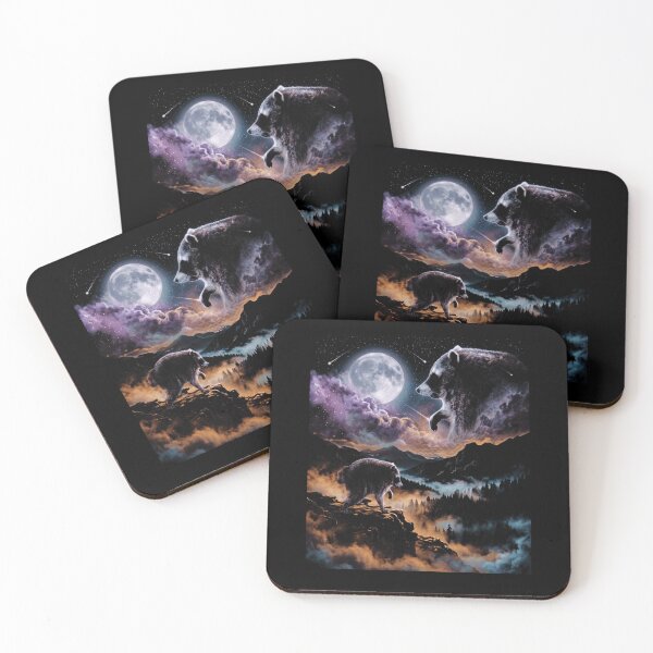 Item preview, Jimothy Raccoon Howling At The Moon Mountain Night Sky designed and sold by d247.