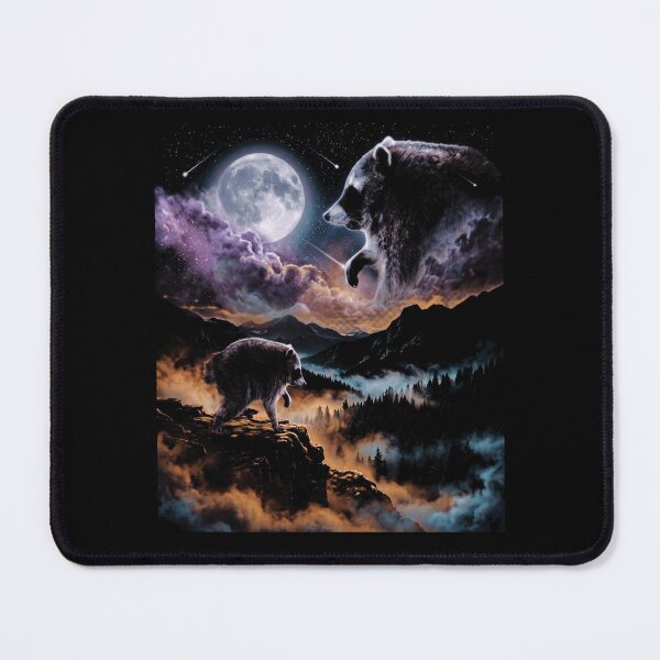 Item preview, Jimothy Raccoon Howling At The Moon Mountain Night Sky designed and sold by d247.