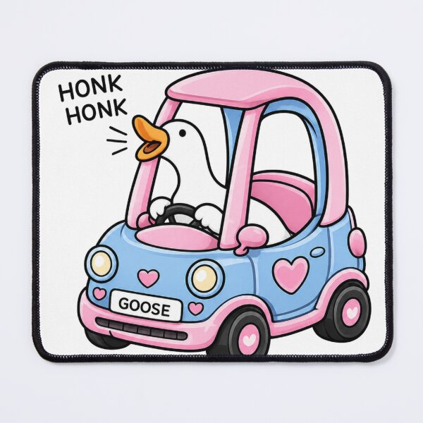 Item preview, Cute Silly Goose Driving Pink Car designed and sold by inkflair2.