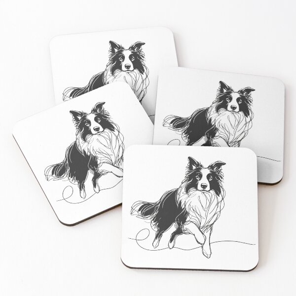 Item preview, Border Collie Running Line Art designed and sold by pixiedustpaint.