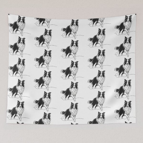 Item preview, Border Collie Running Line Art designed and sold by pixiedustpaint.