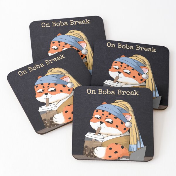 Item preview, Leopard Girl With a Boba Break designed and sold by Moody Critters.