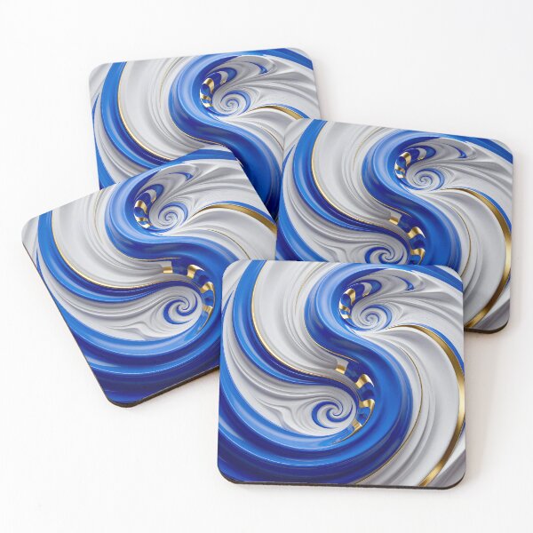 Item preview, Swirling Blues and Golds designed and sold by Vicky Brago-Mitchell®.