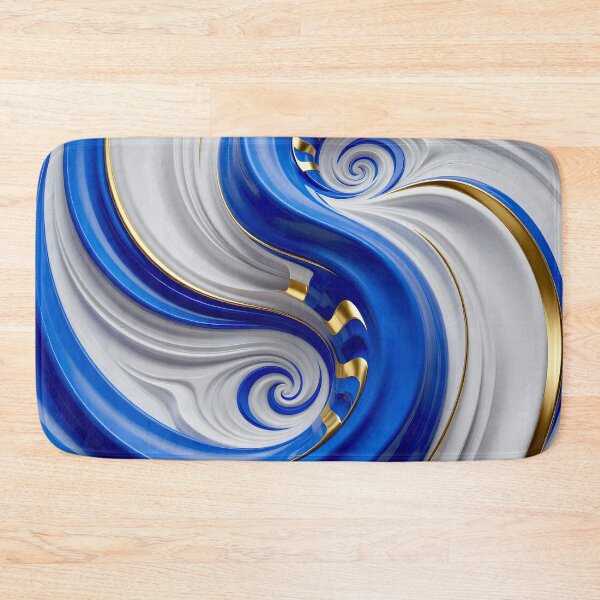 Item preview, Swirling Blues and Golds designed and sold by Vicky Brago-Mitchell®.