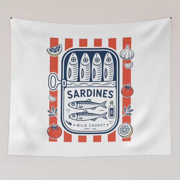 Item preview, Les Sardines Tinned Fish Lover designed and sold by nosu-art-pod.