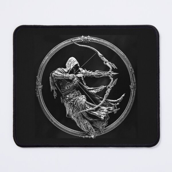 Item preview, Dark Fantasy Skeleton Archer in Ornate Gothic Circle designed and sold by inkoutninja.