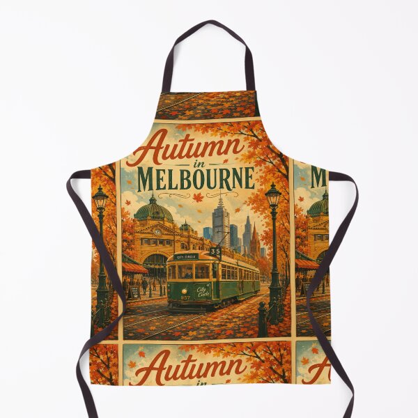 Item preview, Melbourne Tram Through Autumn Vintage Travel Poster | Retro Melbourne Australia City Tram | Fall Leaves Australian Heritage Design designed and sold by Globalcitytees.