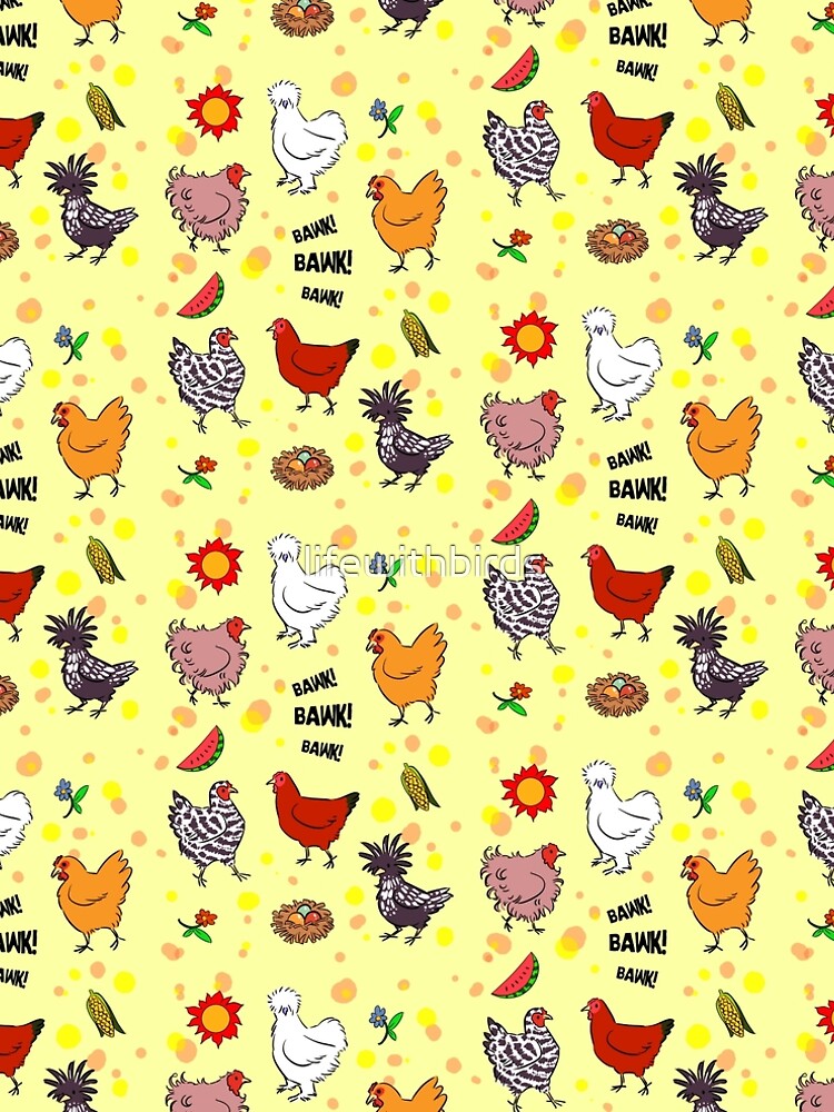 Cute seamless chickens pattern cartoon by lifewithbirds