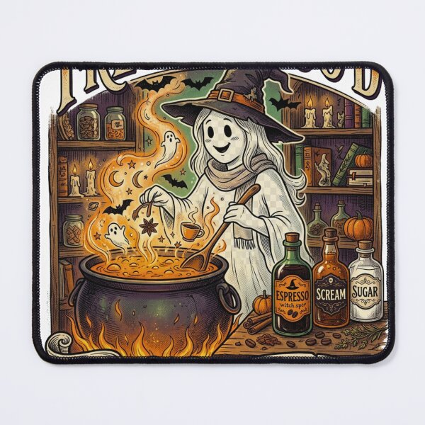 Item preview, Freshly Boo'd Ghost Witch Brewing Cauldron – Cute Spooky Coffee Halloween designed and sold by BumbleBloom7.