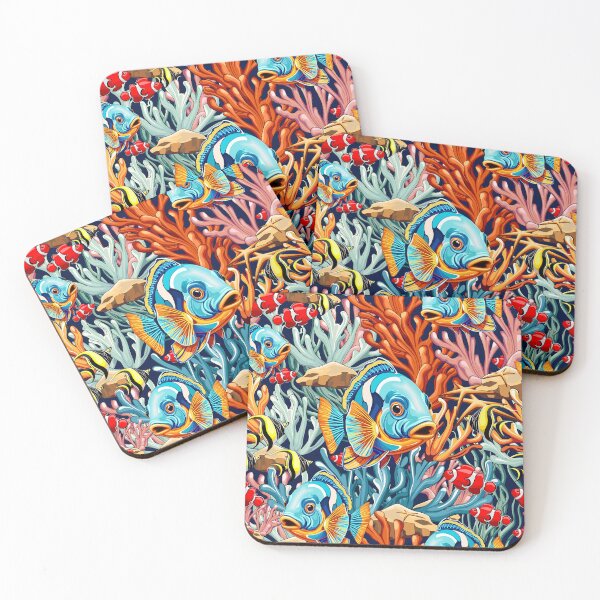 Item preview, Tropical Fish Colorful Coral Reef Scenery designed and sold by BluedarkArt.
