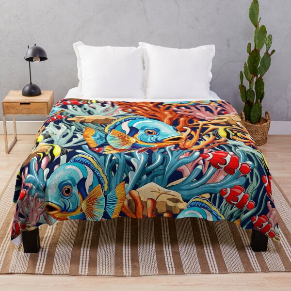 Item preview, Tropical Fish Colorful Coral Reef Scenery designed and sold by BluedarkArt.
