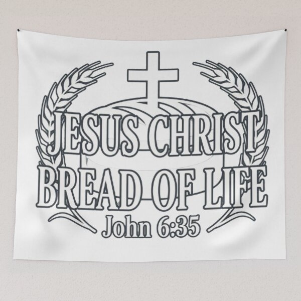 Item preview, Jesus Christ Bread of Life Faith - John 6:35 - Cross & Wheat Eucharistic Christian T-Shirt designed and sold by graceformen.