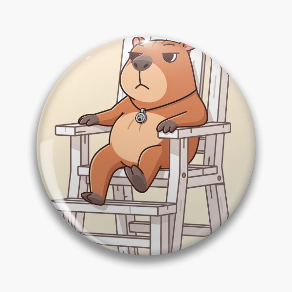 Item preview, Capybara Lifeguard Who Refuses to Panic Cartoon designed and sold by PictorialWhimsy.