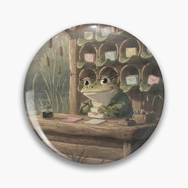 Item preview, Toad Postmaster Sorting the Lily-Pad Mail Cottagecore Art designed and sold by PictorialWhimsy.