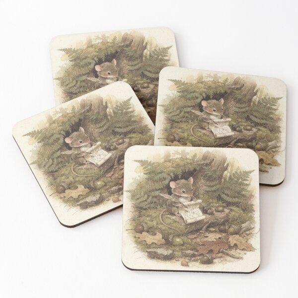 Item preview, Fieldmouse Cartographer Mapping the Fern Trail Storybook Art designed and sold by PictorialWhimsy.