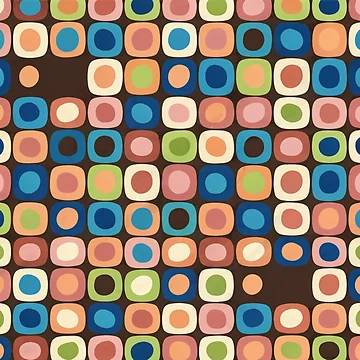 Artwork thumbnail, Retro Rounded Squares Pattern by weirdfishes123