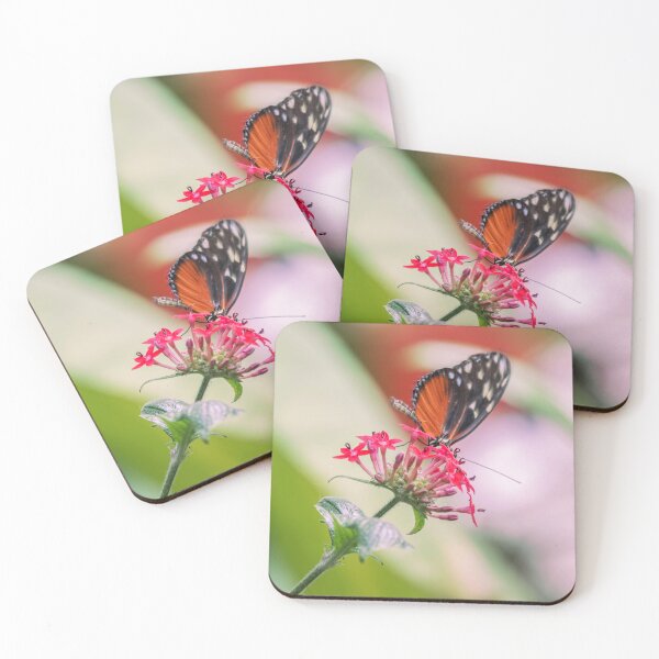 Item preview, Vibrant Orange and Black Butterfly on Bright Red Pentas Flower designed and sold by NorthWild.