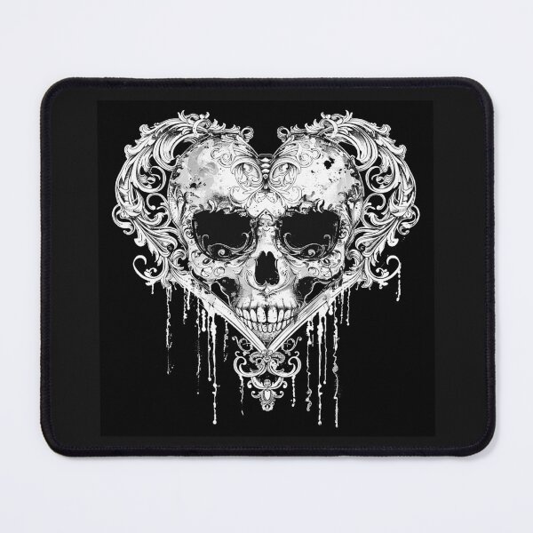 Item preview, Ornate Gothic Skull Heart with Baroque Filigree designed and sold by inkoutninja.