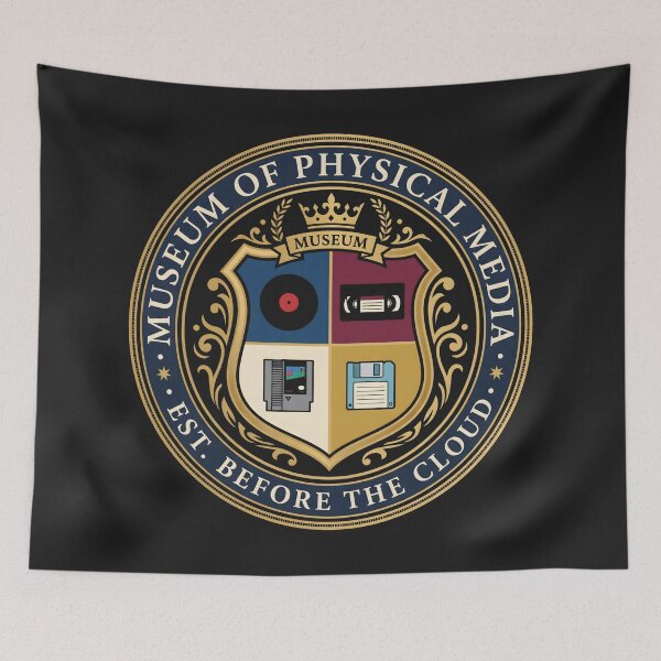 Item preview, Retro Physical Media Vintage Nostalgia Analog Gamer Crest designed and sold by SplashTastic.