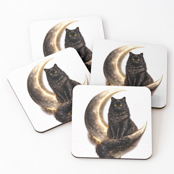 Item preview, Majestic Black Cat on Crescent Moon T-Shirt | Realistic Golden Eyes Cat | Gothic Cat Lover Gift designed and sold by Skedart.