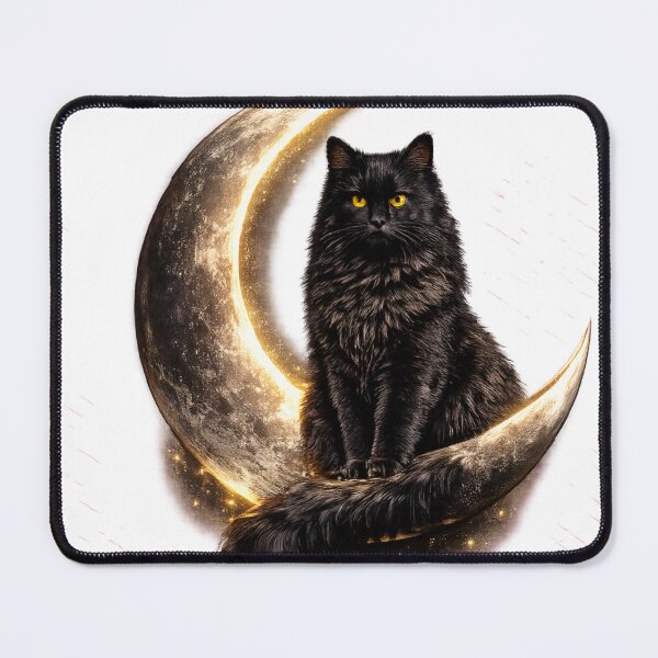 Item preview, Majestic Black Cat on Crescent Moon T-Shirt | Realistic Golden Eyes Cat | Gothic Cat Lover Gift designed and sold by Skedart.