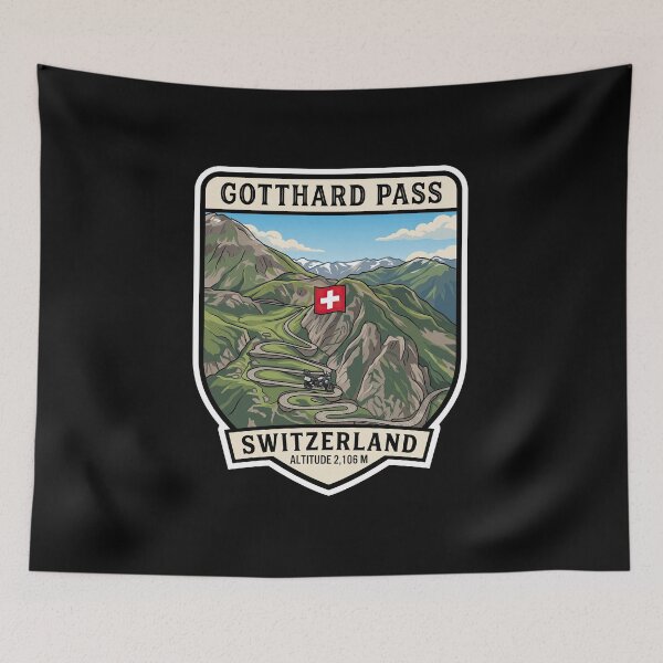 Item preview, Gotthard Pass Switzerland Biker Adventure Graphic designed and sold by enzoade.