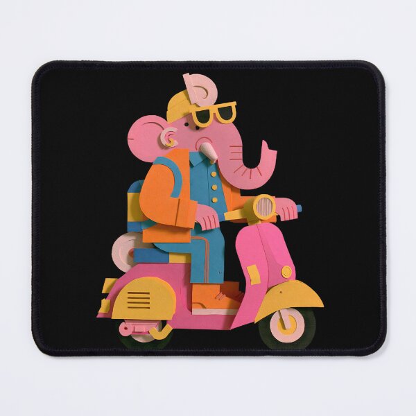 Item preview, Cool Streetwear Elephant Riding Pink Yellow Classic Scooter Orange Jacket Pop Art designed and sold by PANNARUK THAILAND.