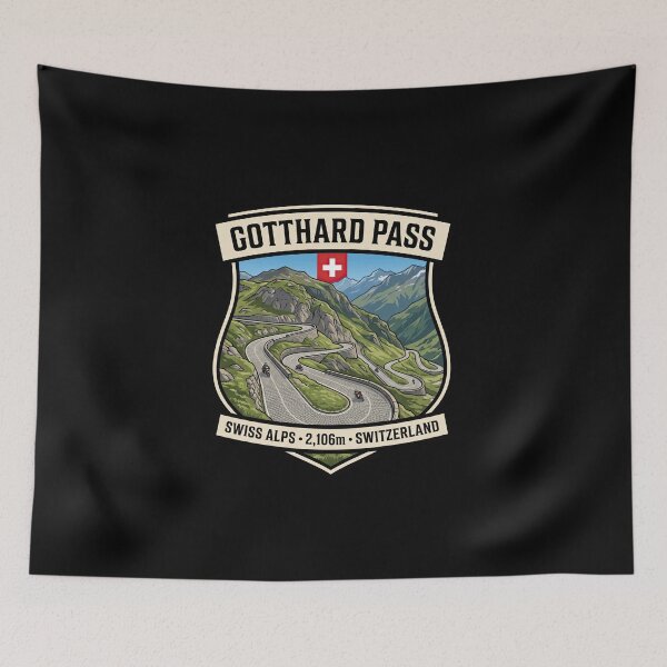 Item preview, Gotthard Pass Alpine Pass Travel Print designed and sold by enzoade.