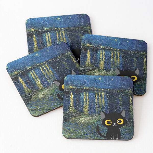 Item preview, Van Gogh Cat Starry Night Van Gogh Cat Lovers designed and sold by PurrfectHome.