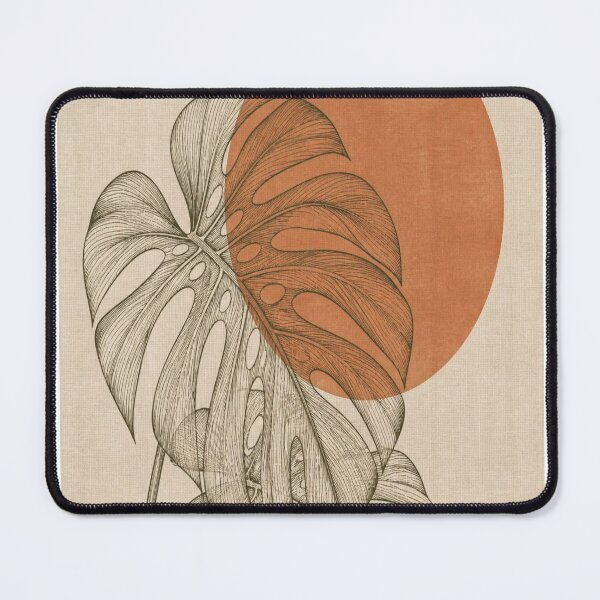 Aperçu de l'œuvre Affiche bohème chic style trait fin, feuille de monstera, soleil en terre cuite créée et vendue par Gameshalah's Designs Hub.