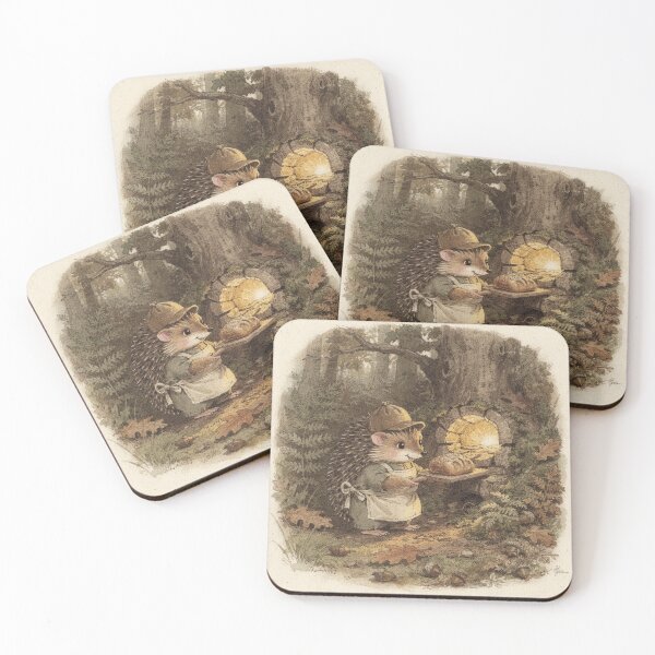 Item preview, Hedgehog Baker Sliding Seed-Bread from the Stump Oven Storybook Art designed and sold by PictorialWhimsy.
