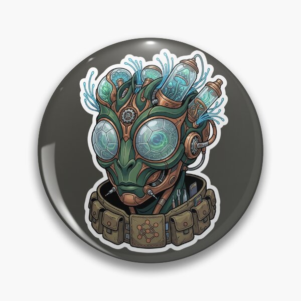 Item preview, Cyberpunk Alien Scientist Sticker | Biomechanical Reptile Android | Sci-Fi Tech Art | Futuristic AI Character | Steampunk Cyborg Design designed and sold by Bhaskar Digital Art.
