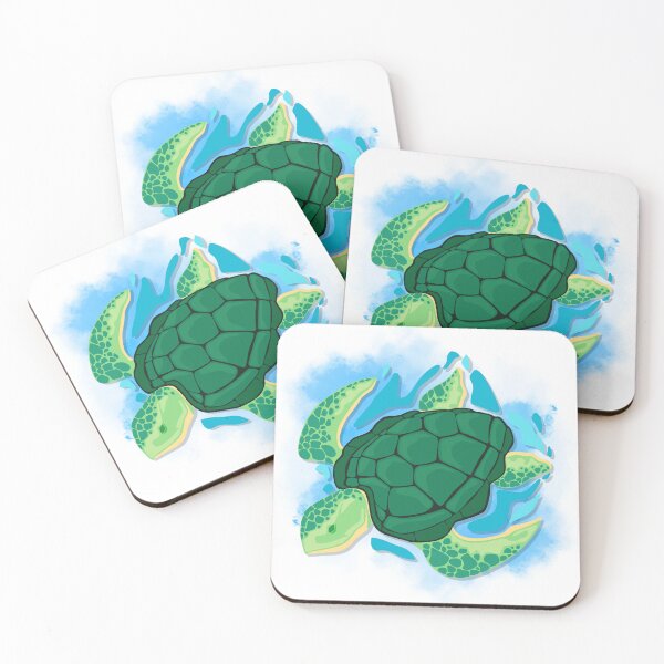 Item preview, Sea Turtle Making a Splash | Colorful Ocean Wildlife Illustration designed and sold by DonnaRaine.