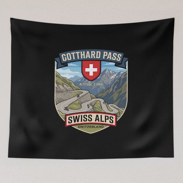 Item preview, Gotthard Pass Switzerland Scenic Driving Route Graphic designed and sold by enzoade.