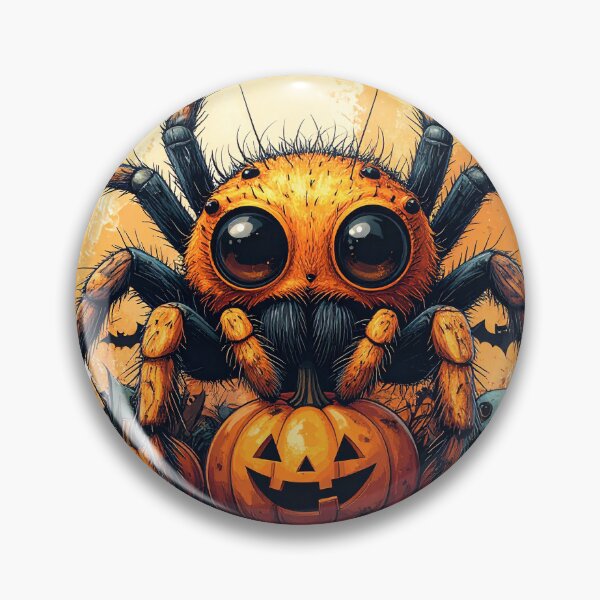 Item preview, Cute Halloween Spider with Jack O Lantern Under Full Moon designed and sold by OksArtStudio.
