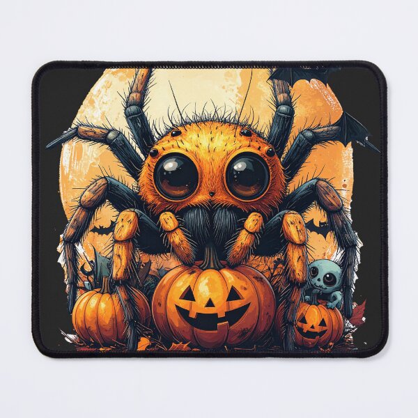 Item preview, Cute Halloween Spider with Jack O Lantern Under Full Moon designed and sold by OksArtStudio.