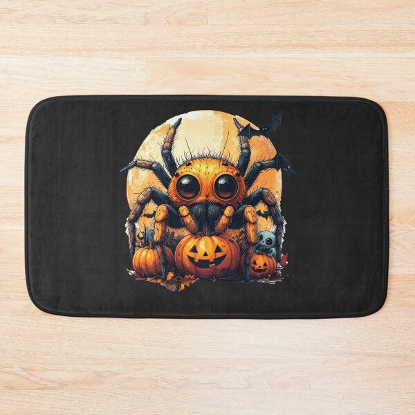 Item preview, Cute Halloween Spider with Jack O Lantern Under Full Moon designed and sold by OksArtStudio.