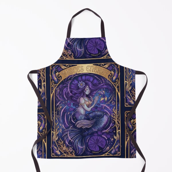 Item preview, Pisces Dark Fantasy Mermaid | Gothic Zodiac Art Nouveau | Mystical Wall Print designed and sold by RSDigitalPrintDesign.
