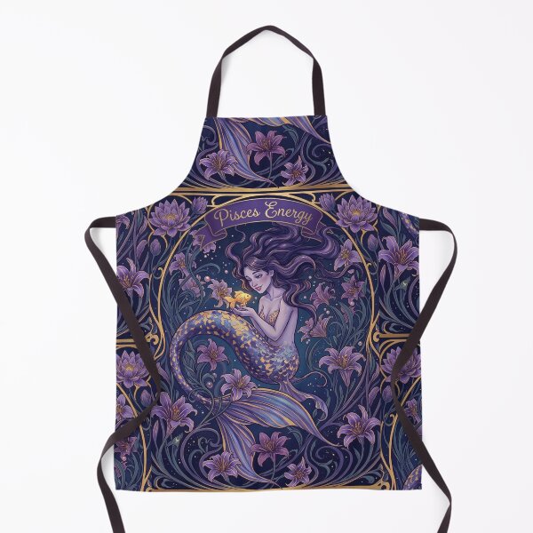 Item preview, Pisces Dark Fantasy Mermaid | Gothic Zodiac Art Nouveau | Mystical Wall Print designed and sold by RSDigitalPrintDesign.