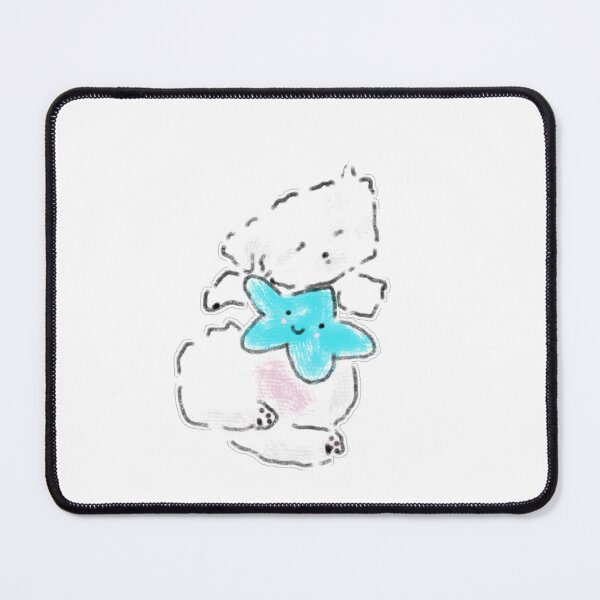 Item preview, Cute Bichon Frise Holding Blue Star Cushion Illustration designed and sold by raun.draw.