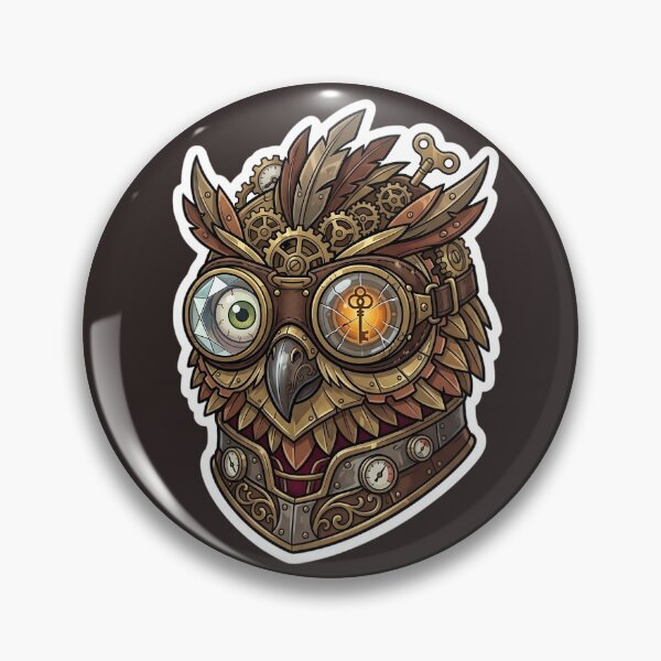 Item preview, Steampunk Owl Sticker | Mechanical Owl Illustration | Vintage Clockwork Bird | Retro Sci-Fi Art | Gothic Steampunk Design designed and sold by Bhaskar Digital Art.