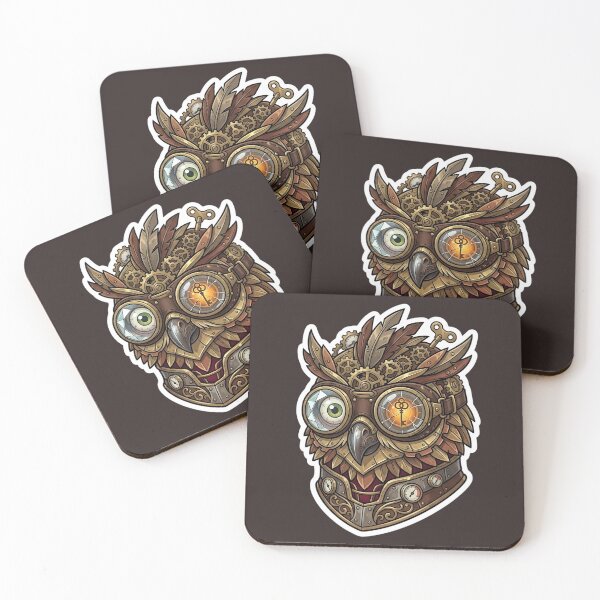 Item preview, Steampunk Owl Sticker | Mechanical Owl Illustration | Vintage Clockwork Bird | Retro Sci-Fi Art | Gothic Steampunk Design designed and sold by Bhaskar Digital Art.