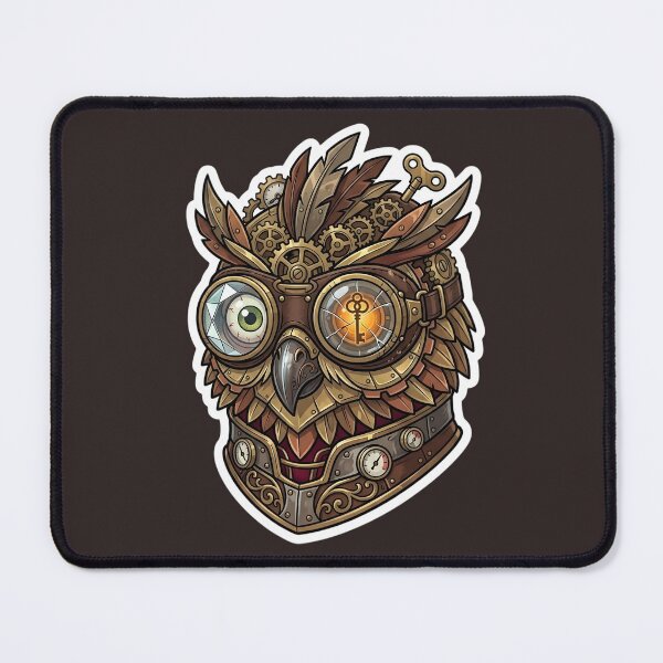 Item preview, Steampunk Owl Sticker | Mechanical Owl Illustration | Vintage Clockwork Bird | Retro Sci-Fi Art | Gothic Steampunk Design designed and sold by Bhaskar Digital Art.