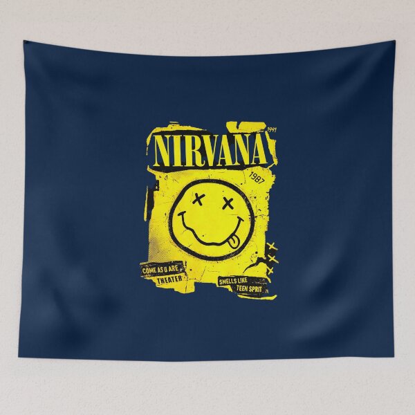 Item preview, Nirvana Grunga Rock Band Smiley Face Retro Music Graphic Sticker designed and sold by zenithdecalco.
