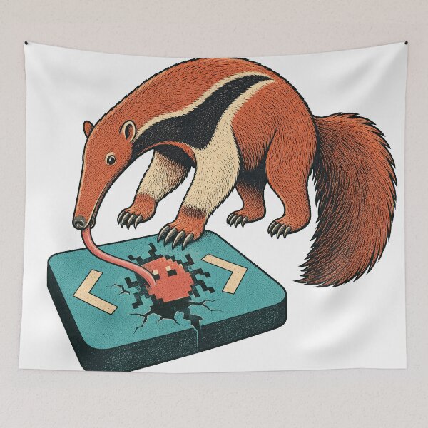 Item preview, Bug-Fixing Anteater – Funny Programmer Creature designed and sold by yagniikd-.