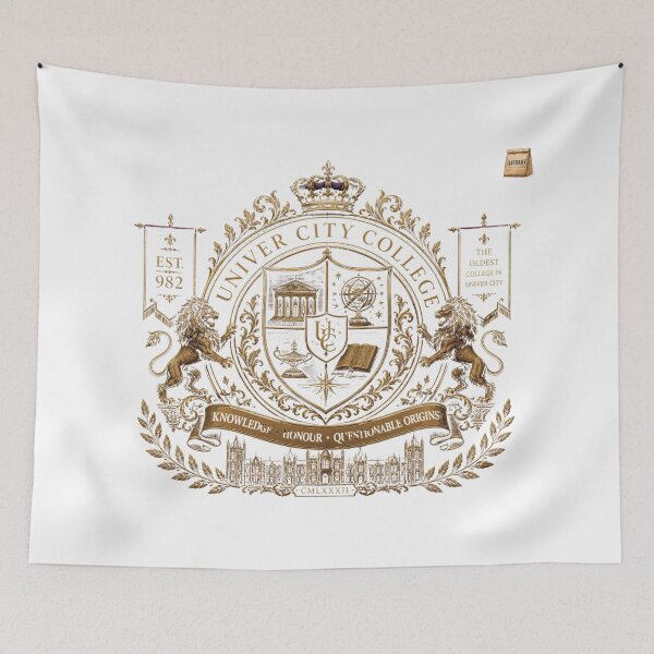 Item preview, Univer City College Funny Fake Ivy League Crest Gold Edition designed and sold by lifrary365.